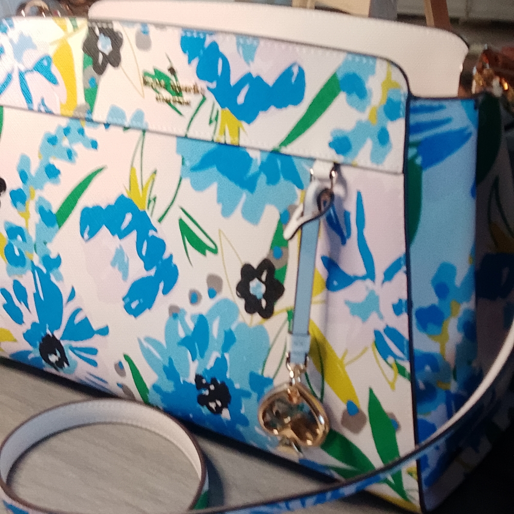 Kate Spade Floral Crossbody Bag - Blue and White - Picture 3 of 7